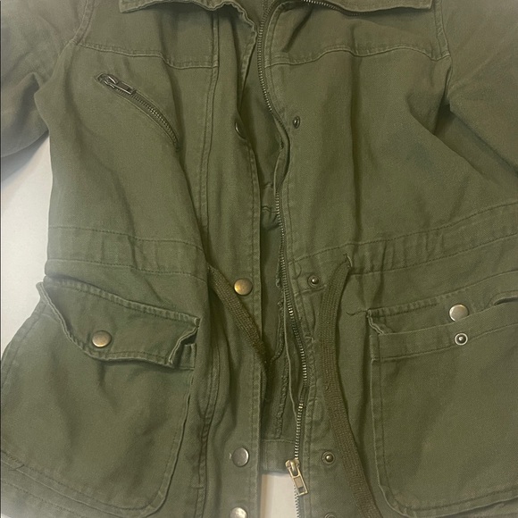 Ambiance Olive Green Jean Jacket - Picture 4 of 7
